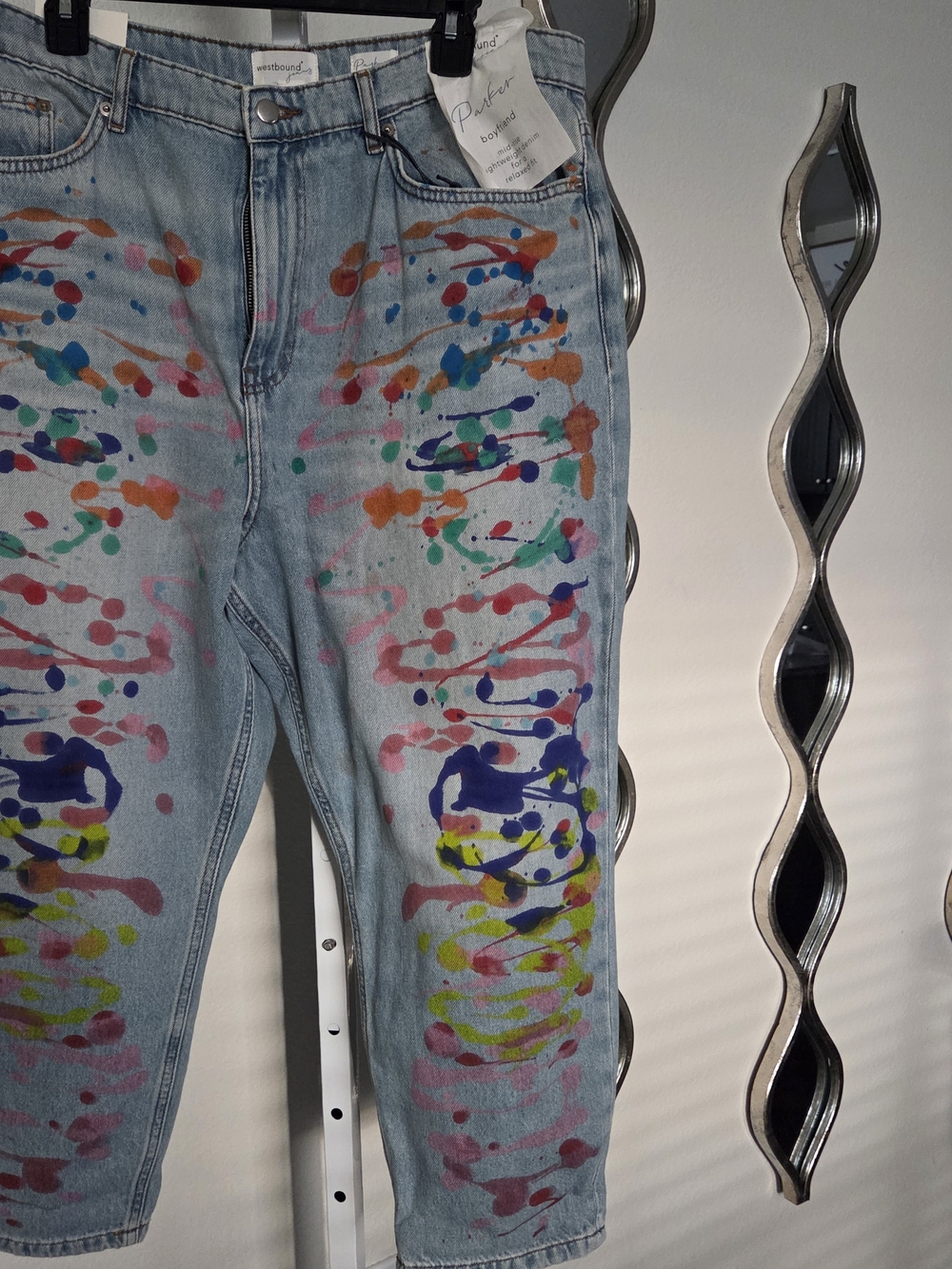 Paint-Splatter Straight Leg Jeans - Multi - Picture 2 of 4